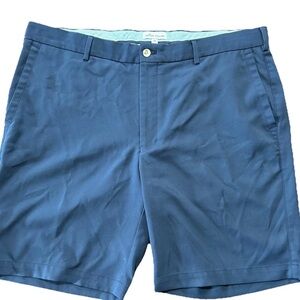 Mens Peter Millar Navy Activewear Golf Shorts Size 38 Flat Front 9 Inch Inseam